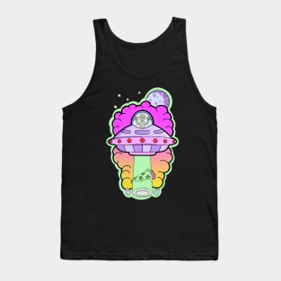 Alien abducts pizza Tank Top